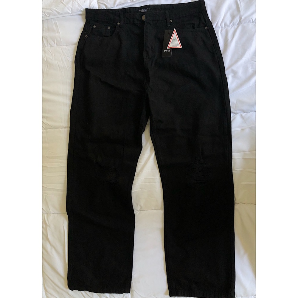 Nasty Gal Black High Waisted Wide Leg Jeans